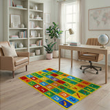 Multi-color and Patterns Vibrant Multi-Color ABC Alphabet Kids Area Rug