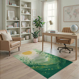 Golden Sun Over Lush Green Valley Area Rug