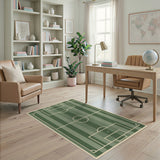 Green Soccer Pitch Washable Area Rug