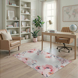 Pink Floral Vintage Blush Pink Peony Floral Area Rug