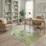 Elegant Long-Billed Birds in Reeds Green Rug