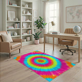 Vibrant Spiral Multi-Color Area Rug
