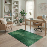 Geometric Modern Green Green Geometric Block Area Rug
