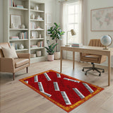 Red Piano Keys Musical Area Rug