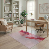 Pink Overlapping Circles Geometric Area Rug