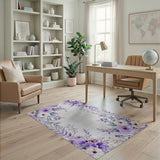 Purple Floral Lavender Bloom Area Rug