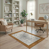 Ornate Grey Floral Vintage Area Rug