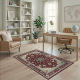 Red Persian Medallion Floral Area Rug