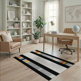 Modern Multi-Color Vertical Stripe Area Rug