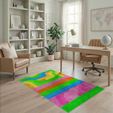 Multi-color and Patterns Vibrant Multi-Color Wavy Geometric Area Rug