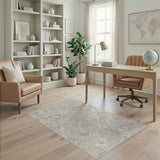 Beige and Neutral Distressed Vintage Beige Area Rug