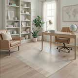 Beige Vertical Stripe Border Area Rug