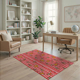 Festive Gingerbread Gingham Christmas Area Rug