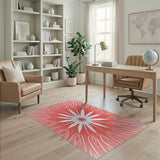 Radiant Pink Starburst Area Rug