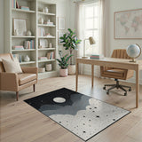 Starry Night Sky Moon Over Mountains Area Rug