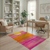 Vibrant Geometric Sun Stripe Area Rug