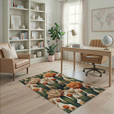 Southwestern Cactus Bloom Desert Rug