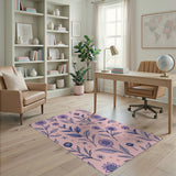 Celestial Purple Daisies Stars Pink Area Rug