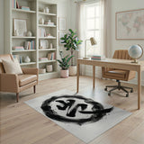 Zen Dragon Kanji Enso Area Rug