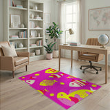 Playful Cartoon Fish Pink Area Rug
