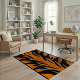Orange Boho Chic Bold Orange Tiger Stripe Area Rug