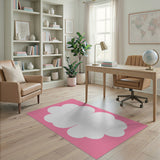 Fluffy White Cloud Pink Area Rug
