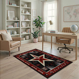 Bold Red Star Southwestern Rug