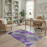 Purple Geometric Modern Purple Geometric Abstract Area Rug