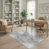Swirling Grey Abstract Area Rug