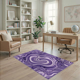 Abstract Area Purple Swirl Vortex Area Rug