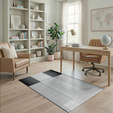 Black White Geometric Grid No. 11 Area Rug