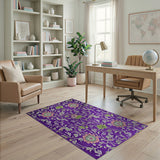 Floral Vintage Purple Floral Vine Area Rug