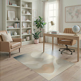 Beige and Neutral Abstract Wave Neutral Area Rug