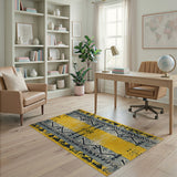 Bold Yellow Southwestern Geometric Area Rug
