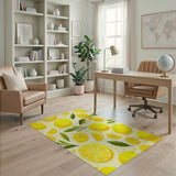 Sunny Lemon Fruit Pattern Yellow Area Rug