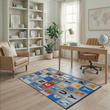 Multi-color and Patterns Vibrant Alphabet ABC Kids Area Rug