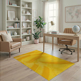Vibrant Yellow Shag Geometric Area Rug