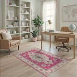 Traditional Persian Pink Ornate Pink Persian Floral Area Rug