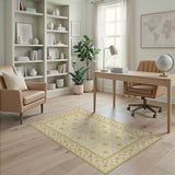 Beige and Neutral Traditional Persian Cream Gold Traditional Persian Area Rug