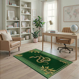 Golden Snake Bamboo Emerald Area Rug