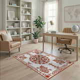Elegant Red Persian Floral Medallion Red Rug
