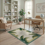 Palm Frond Coastal Beach Rug