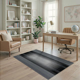 Black White Halftone Geometric Black and White Area Rug