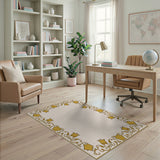 Luxurious Gold Ornate Border Area Rug