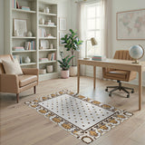 Traditional Persian Beige and Neutral Ornate Beige Persian Border Area Rug