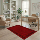Red Houndstooth Heritage Area Rug