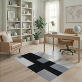 Modern Geometric Black White No. 5 Area Rug