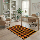 Bold Orange Black Buffalo Plaid Area Rug