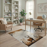 Majestic Autumn Deer Woodland Area Rug
