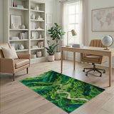Lush Green Mountain Valley Area Rug